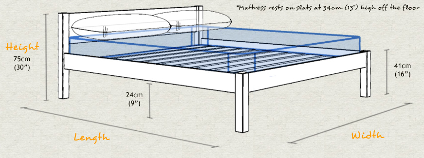 White Knight Wooden Bed Frame Sizes and Dimensions